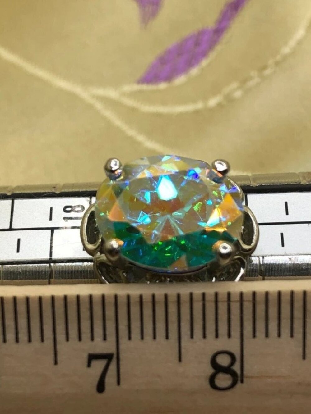 GORGEOUS Mystic Topaz Ring Women, FLASHLIGHT!! Sterling, True 8.5 - Picture 10 of 12